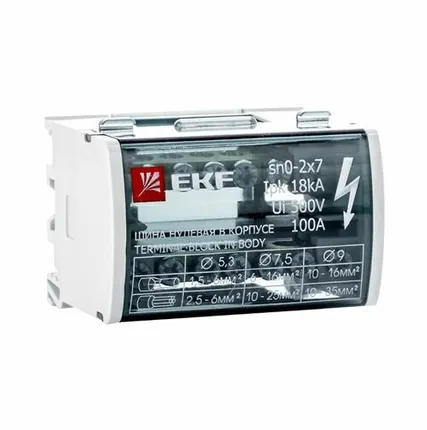 Фото №0 Шина нулевая на DIN-рейку в корпусе EKF 2х7 групп