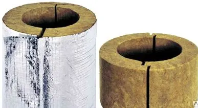 фото Цилиндры из базальтового волокна кашированные алюминиевой фольгой 114/80