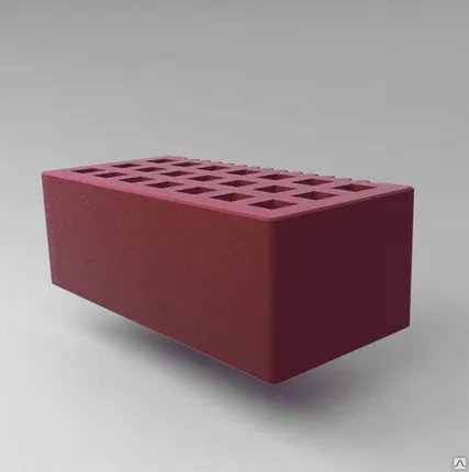 Фото №0 Кирпич керамический лицевой пустотелый с фаской̆ 1,4 НФ бордо гладкий