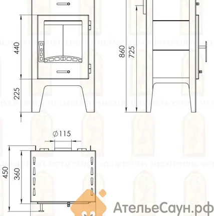 Фото №1 Печь-камин МЕТА Пехорка 6 с варочной плитой