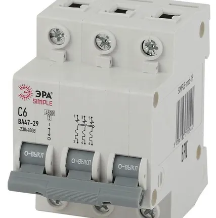 Фото №0 Выключатель автоматический модульный 3п C 32А 4.5кА ВА 47-29 SIMPLE-mod-24 ЭРА Б0039241