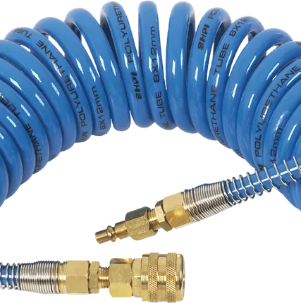 Фото №0 Шланг спиральный с быстроразъем. соединениями, с клапаном, 15 м