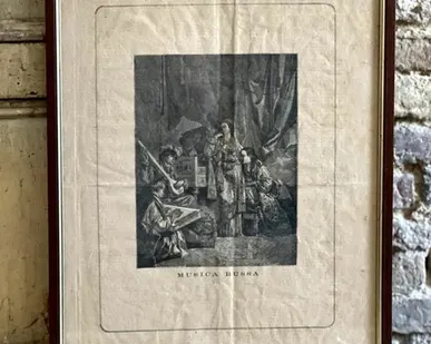 фото Литография старинная 45х35 см в раме