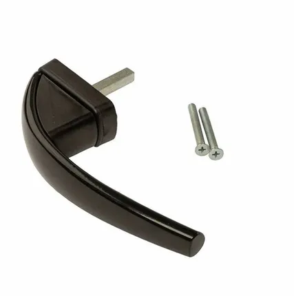 Фото №0 Ручка оконная Internika "Весна" алюминиевая 37 мм 45° + 2 винта 5х45 черный RAL9005