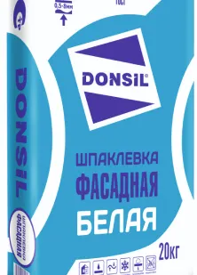 фото Шпатлевка ФАСАДНАЯ БЕЛАЯ DONSIL Донсил 20кг (64шт)