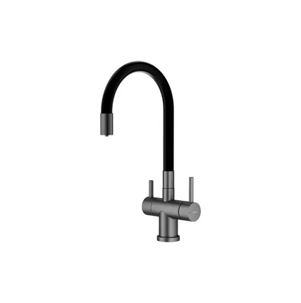 Фото №0 Смеситель для кухни с краном для фильтра Splenka S70.64.09, гибкий излив, цвет: графит