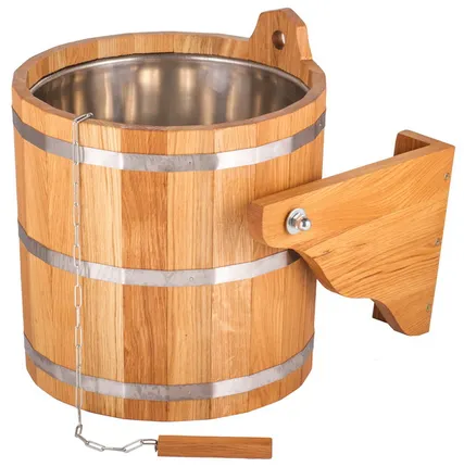 Фото №0 Обливное устройство WoodSon 20 л из дуба, с нержавеющей вставкой (арт. WOU3)