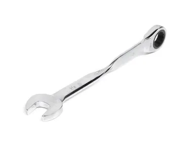 фото Ключ комбинированный трещоточный удлиненный 19х19 мм с изог/рук. хром HORTZ