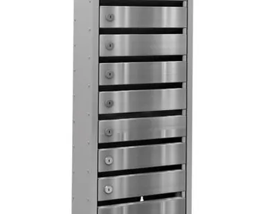 фото Почтовый ящик "ПРЕСТИЖ" 9 секций с дверцами из нержавеющей стали