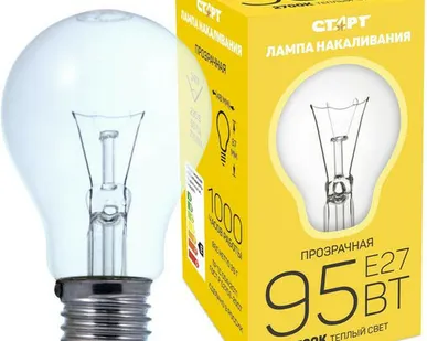 фото Лампа накаливания 'шар' прозрачная 95Вт Е27 СТАРТ