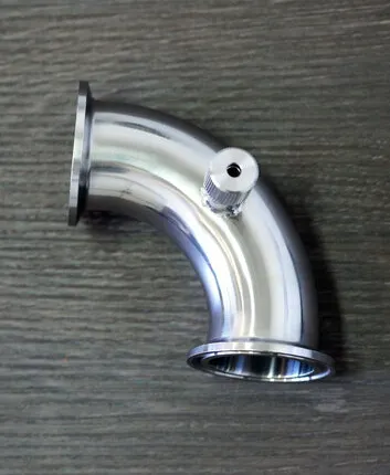 Фото №0 Стальной отвод 90° TRI-CLAMP 1.5” со штуцером под термометр