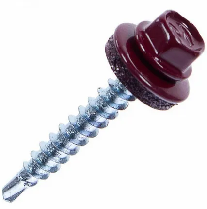 Фото №0 Саморез кровельный 4,8*35 RAL 3011 (коричнево-красный)
