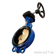 Фото №0 Затвор дисковый поворотный Ду 400 редуктор