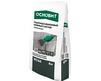 фото Шовный гидроизоляционный состав с проникающим эффектом ОСНОВИТ АКВАСКРИН HC66, 4 кг