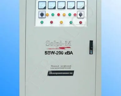 фото Электромеханический 3 фазный стабилизатор напряжения Solpi-M SBW-F 75kVA/3
