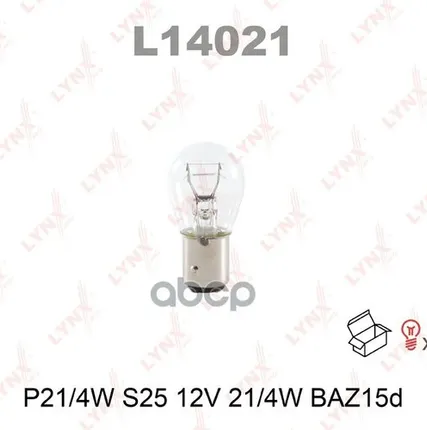 Фото №0 Лампа P21/4W 12V Baz15d LYNXauto арт. L14021