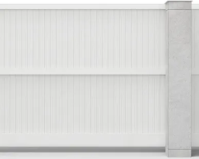 фото Откатные ворота р-профиль вертикальные белые 3500х2000 мм