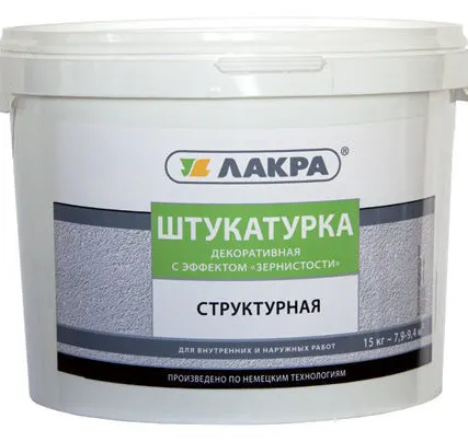 Фото №0 Штукатурка структурная Лакра с эффектом "зернистости" 2мм Белый 15кг Л-С