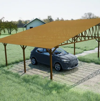 Фото №0 Односкатный навес №33 из поликарбоната 6,9х6,3 м