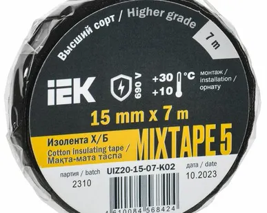 фото MIXTAPE 5 Изолента Х/Б 15мм 7м IEK