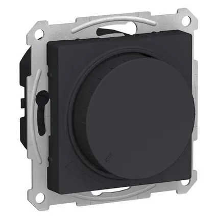 Фото №0 Механизм светорегулятора поворотно-нажимного AtlasDesign 630Вт карбон SchE ATN001036