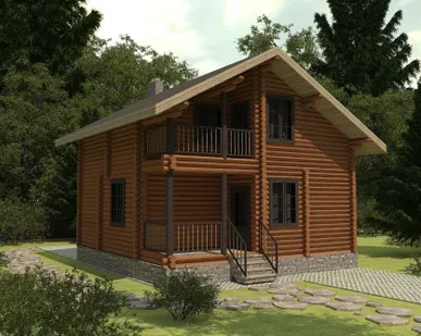 фото Сруб дома 8х8 м двухэтажный