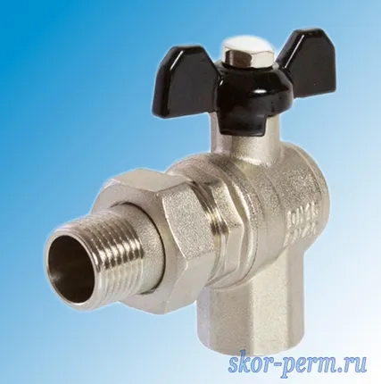 Фото №0 Кран шаровой 15 VERTUM бабочка, с накидной гайкой, угловой