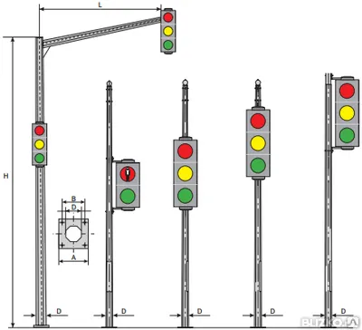Фото №0 Опора светофорная силовая ОСФГ-5