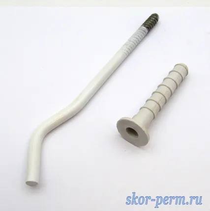 Фото №3 Кронштейн с дюбелем белый