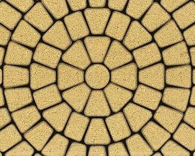 фото Тротуарная плитка Выбор Классико Стандарт Желтая 60 мм 3 камня круговая