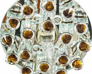 фото Светильник встраиваемый G9 1550 + LED 2,5W RGB хром/прозрачный/коричневый Feron