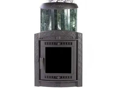 фото Печь для бани ПроМеталл Атмосфера XL в ламелях змеевик