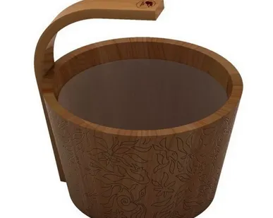 фото Шайка Sawo DragonFire SteamWater 342-D-DRF (кедр натуральный, 4 л)