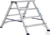 фото Стремянка алюминиевая АЛЮМЕТ А7204 4 ступени двухсторонняя