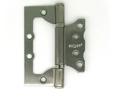 фото Петля дверная накладная 4" SOLLER никель (сталь 100*75*2,5) бабочка без врезки