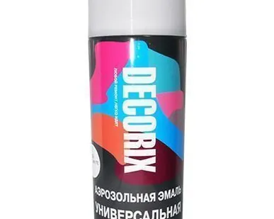 фото Аэрозольная эмаль универсальная DECORIX 400 мл. RAL 9005 черная глянцевая