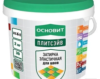 фото Затирка для швов Основит Плитсэйв XC6 Е тёмно-серая 20кг
