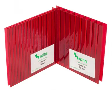 фото Поликарбонат 2100х6000х4мм (гранат) Новаттро СафПласт 0,75кг/м2