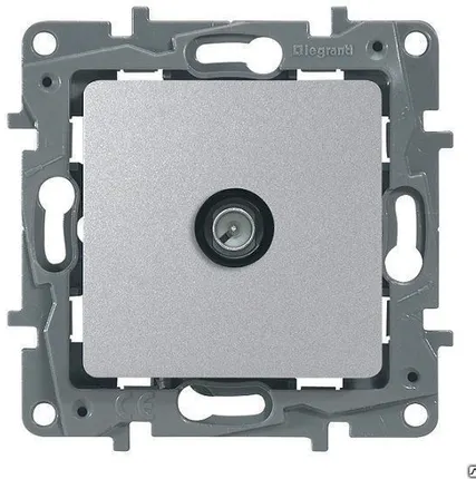 Фото №0 ETIKA Розетка телевизионная TV проходная 15дБ алюминий Legrand