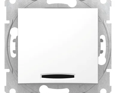 фото Механизм выключателя 1-кл. СП Sedna 10А IP20 (сх. 1а) 250В с син. подсветкой бел. SchE SDN1400121