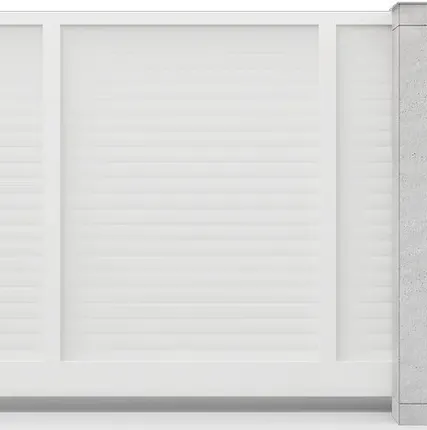 Фото №0 Откатные ворота р-профиль горизонтальные белые 3500х2000 мм