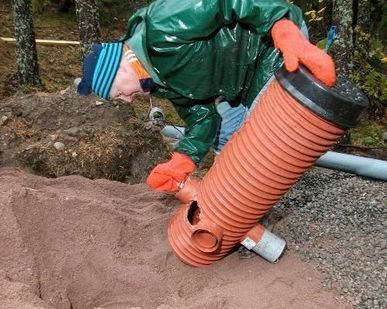 фото Колодец смотровой ревизионный h=1м, d=0,3м (люк, колодец, дно, отвод 110мм)