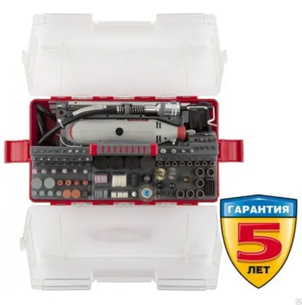 Фото №0 Гравер ЗУБР электрический с набором мини-насадок в кейсе, 242 предмета