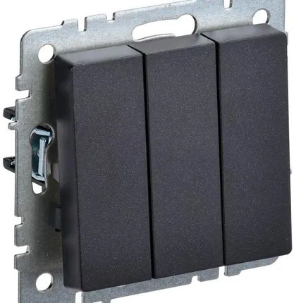 Фото №0 Выключатель 3-кл. СП BRITE ВС10-3-0-БрЧ 10А черн. IEK BR-V30-0-10-K02