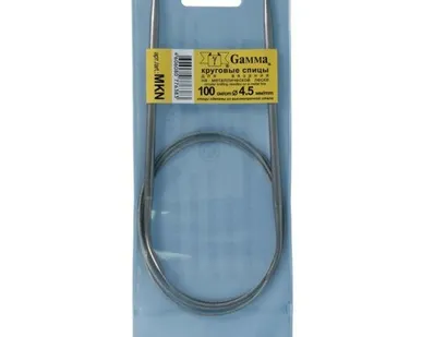 фото Спицы круговые MKN сталь (d 4.5 мм)/100 см, с металл. леской, Gamma