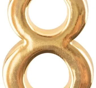 фото Цифра для обозначения номера квартиры, металлическая Золото "8" РОС 191576