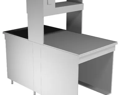 фото Физический островной стол со столешницей из химстойкого пластика НВ-800 ОСП