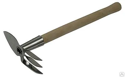 Фото №0 Мотыга ЗУБР "ЭКСПЕРТ" трапеция из нерж стали, черенок из ясеня, 150х80х1460