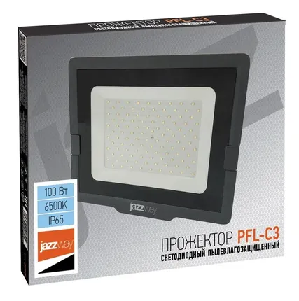 Фото №1 Прожектор светодиодный PFL-C3 100Вт 6500К IP65 закален. прозр. стекло JazzWay 5023628A