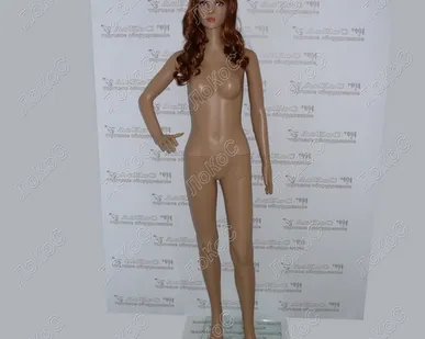 фото Манекен женский пластиковый 175см, 86-64-85см, парик, шатен, волосы длинные